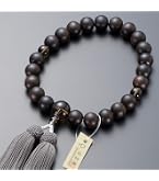 Amazon｜仏壇屋 滝田商店 数珠 男性用 縞黒檀 (艶消) 2天 茶水晶 22玉