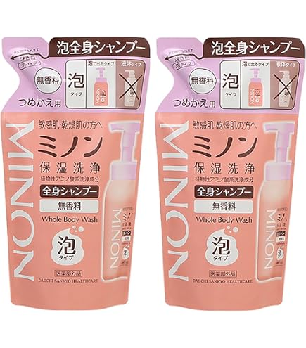 Amazon | 【2個セット】ミノン 全身シャンプー 泡タイプ 大容量 詰替用