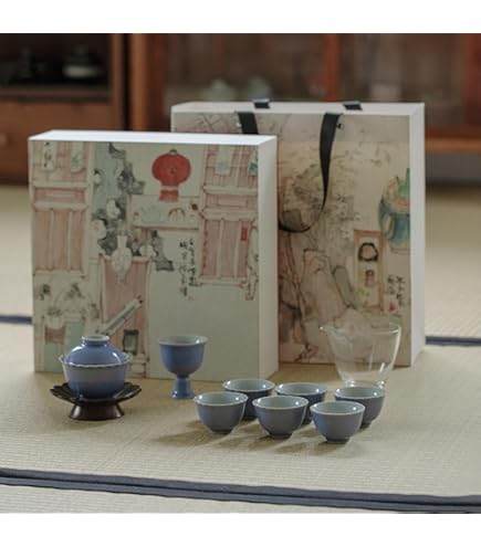 Amazon.co.jp: 景徳鎮 中華食器 ホタル 陶器 6斗 大茶具 [ティーセット