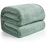 Hansleep 毛布 シングル 冬用 ブランケット 140x200cm カルダモングリーン マイクロファイバー 柔らかく肌触り フランネル 洗える 静電防止 四季適用 (140x200,カルダモングリーン)