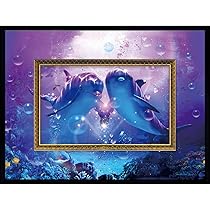 クリスチャン・ラッセン、【ドルフィン　コンパニオン】、希少な額装用画集より ラッセン ビッグアート「ドルフィン コンパニオン」海 マリン