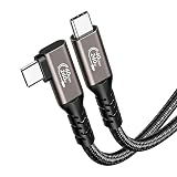 Thunderbolt 4 ケーブル L字 2m Popolier USB4対応 Popolier [240W出力 / 40Gbps高速データ転送 / 8K・4K / U SB 3.2/3.1/3.0/2.0 ] サンダーボルト 4ケーブル USB4とThunderbolt 3とUS B-Cと下位互換 スマートフォン、タブレット、ノートパソコンのタイプｃ機種に対応 (ガン色)