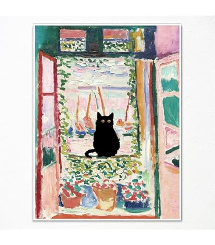絵画。原画☆キャンバス F10【夜、黒猫が星を抱いて願い事をする】 絵画。原画☆キャンバス F10【夜、黒猫が星を抱いて願い事をする】
