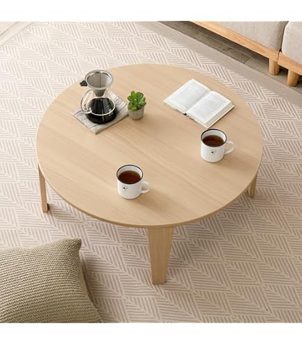 Amazon｜岩附 ローテーブル 折りたたみ 円形 幅75cm 木製 ちゃぶ台 丸
