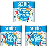 スコッティ フラワーパック 3倍長持ち トイレット 4ロール 150m シングル 【×3個】