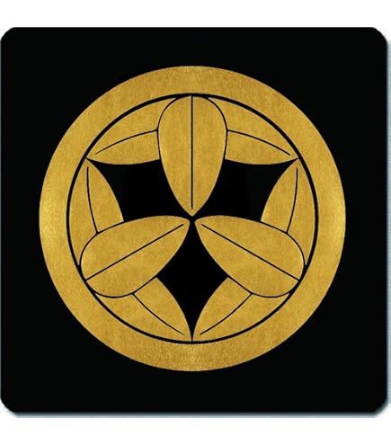Amazon.co.jp: 家紋シール 竹中半兵衛 丸に九枚笹 4cm x 4cm 4枚セット