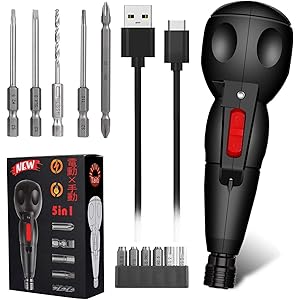 電動ドライバー 充電式 小型 ドリル 大容量 リチウム 電池【電動/手動 1800mAh 3.6V USB 充電式】 正…