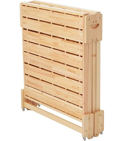 Amazon｜折りたたみスラットベッド シングル木製 折りたたみ式天然木
