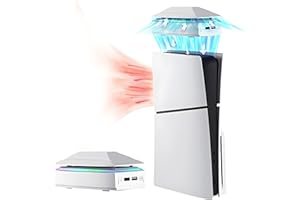 2024新型 PS5 Slim用冷却ファン 【新登場-2in1上部放熱&防塵】AriKroii 新型PS5 Slim用アクセサリー 上部放熱 防塵 RGBカラフルな照明モード&USBポート付 PS5 Slim本体用上部放熱 雰囲気作り 新型ps5 S