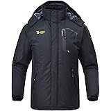 Rdruko Men's Outdoor Ski Snow Jacket Waterproof Fleece Mountain Hooded Rain Coat