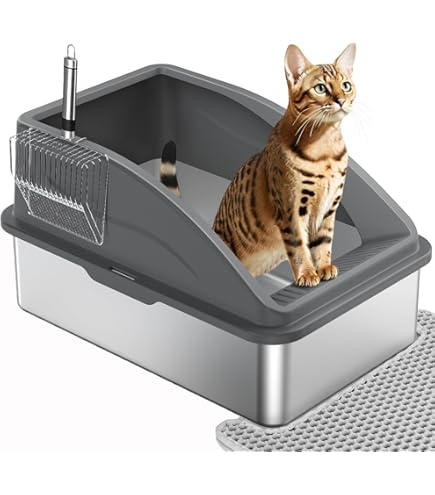 Amazon | Suzzipaws ステンレススチール製猫用トイレボックス 特大金属