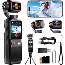 Amazon | Vlogカメラ 4K アクションカメラ 160度広角 6軸安定化POV