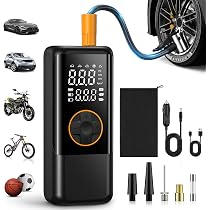 Amazon | 電動空気入れ 自転車 バイク 【LCD液晶大画面 10秒で充填 