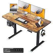 Amazon | FEZIBO 電動 昇降デスク 一枚板 幅120cm 奥行60cm 高さ