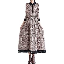 田園詩　花柄　ロングワンピース　レトロ感満載　M 銀幕女優の花柄レトロワンピース – ManusMachina