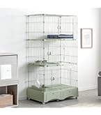 Amazon | タンスのゲン キャットケージ 3段 幅82cm トイレ一体型 猫