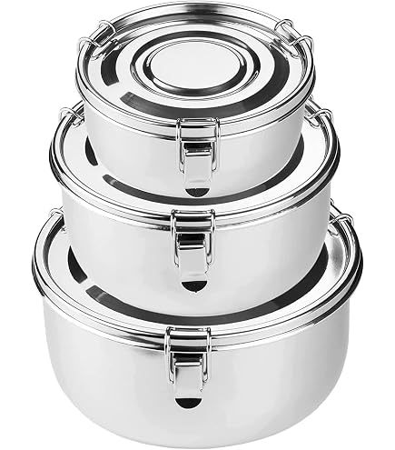 Beautiful 5-Piece Stainless Steel Airtight Canister Set, Food Storage - Le'raze by G&L Decor Inc