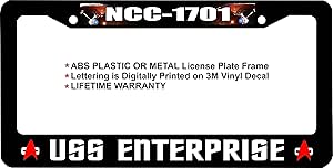 Amazon スタートレック Ncc 1701 Ussエンタープライズカスタムナンバープレートフレーム Qty 2 St Ncc1701 Ussent ナンバーカバー ホルダー 車 バイク