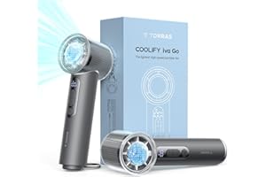 【2026進化・COOLiFY iva GO】TORRAS ハンディファン 冷却プレート 手持ち扇風機 -16℃瞬間冷却 21時間動作 携帯扇風機 100段階 静音 Type-c 5000mAh カラビナ付き ペルチェ グレー