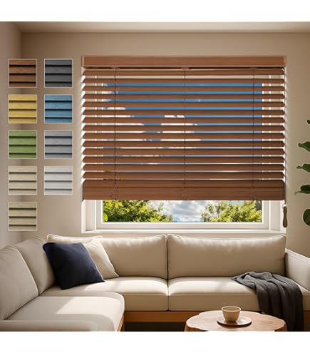 Amazon｜ISSHOGUGU 防炎・防水 ブラインド 浴室用 マット質感・木目調
