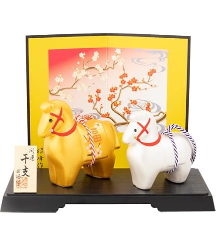 Amazon.co.jp: 日本の馬の干支の置物2026 ETO 日本発祥 置物 陶器