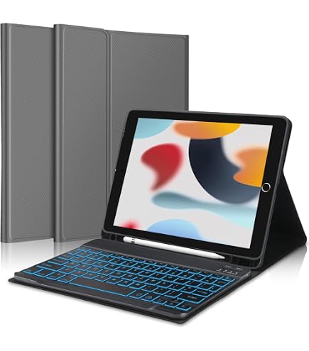 Amazon | [2024年最新型] 7色バックライト iPad 第9世代 キーボード