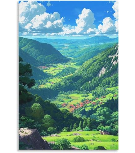 Amazon.co.jp: スイス、アルプス、山、夏、自然、緑、家 キャンバスの