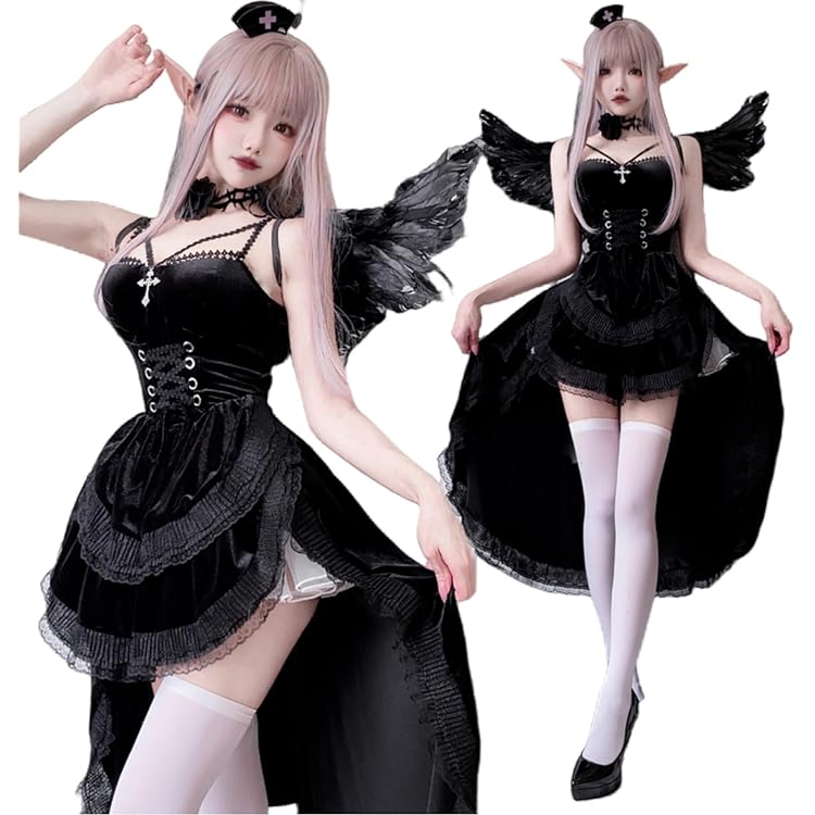 Amazon | [Malymoon] コスプレ 小物 羽 羽根 黒 レザー デビル 悪魔