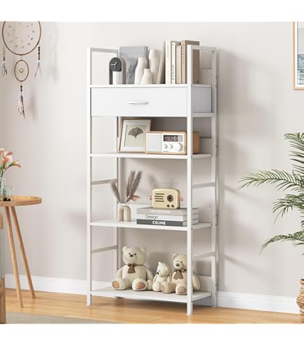 Amazon｜オープンシェルフ 収納棚 収納ラック 木製 5段 幅68cm 各段