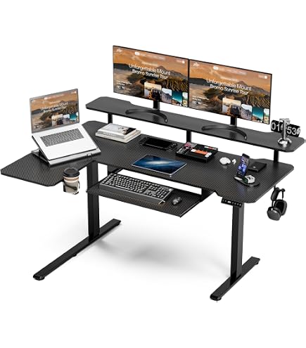 Radlove 電動昇降 L字 ゲーミングデスク ブラック 幅149cm Amazon | ゲーミングデスク 昇降デスク Radlove 電動昇降式パソコン