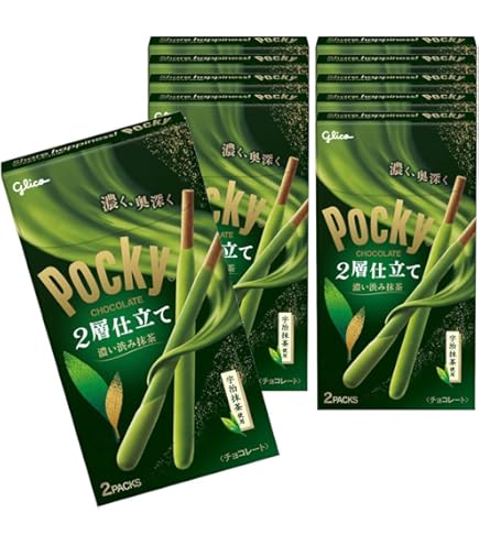 Amazon | ☆ポッキー 2層仕立て 濃い渋み抹茶 2袋入り×2個 | 日本