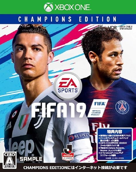 FIFA 19 Champions Edition 【限定版同梱物】•ジャンボプレミアムゴールドパック最大20個 •UEFA CHAMPIONS LEAGUE GOLD PLAYER PICK •7試合FUTレンタルアイテムのNeymar •7試合FUTレンタルアイテムのCristiano Ronaldo •FIFAサウンドトラックアーティストがデザインしたスペシャルエディションのFUTユニフォーム 同梱 - XboxONE - 1