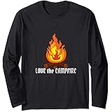 Amazon Love The Campfire 焚火好き ソロキャンプ おもしろ アドベンチー 英語プリント Tシャツ Tシャツ カットソー 通販