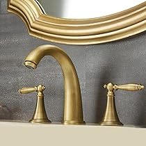 北欧スタイルブロンズアンティーク引き出し式洗面台用蛇口銅製温水・冷水 Amazon.co.jp: ブロンズヨーロピアンスタイルキッチン蛇口