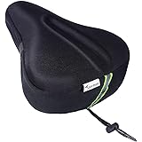 Sportneer 自転車サドルカバー ジェルサドルカバー 超肉厚 安全な蛍光バー付 内蔵低反発クション 人体工学 通気性 衝撃吸収 ソフト お尻痛くない 防塵 防水カバー付き 自転車クッション フィットネスバイク用