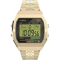 Amazon | Timex ユニ T80 スチール, ゴールドトーン/デジタル