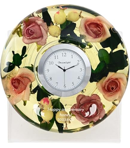 ⚫️プリザーブド壁時計⚫️ Amazon.co.jp: プリザーブドフラワー 時計 花時計 プレゼント 花