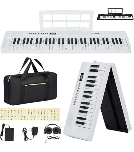 Amazon | 電子ピアノ 折りたたみ 電子キーボード 61鍵盤 キーボード