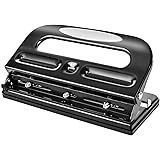 Amazon Basics 3 Hole Punch, Semi-Adjustable, 30 Sheet Capacity, Black