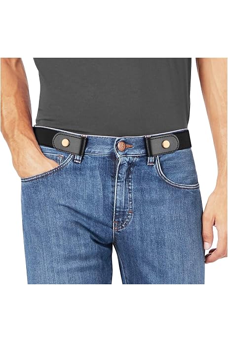 4 Pieces No Buckle Stretch Belt Buckle 