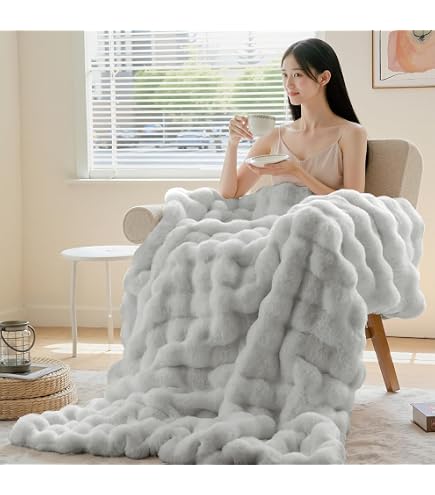 Amazon｜mofumofu 【極上ふわとろ】ラビットファー調毛布 ブランケット 