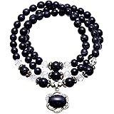 HSP(ハピネス ストーン ピーチィ)【祈願済み】胸元に御守 効果的に願いが伝わる パワーストーン 三連ブレスレッド (ブルーゴールドストーン)良い出会い・ ポジティブ運 ・御守り