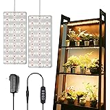 SINJIAlight 植物育成ライト 暖色系 二枚パネルライト 超薄型 フルスペクトル 168個LEDチップ 育苗ライト タイマー 10階段調光 室内用 水耕栽培 多肉 野菜 植物工場など適合する