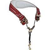 adorenceの高級サックスバンド（ハンドメイド、通気性強いパッドとメタルフック）ー人体工学頚椎にふさわしい首ひもパッド-レッド