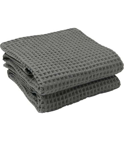 Amazon｜無印良品 ワッフル織り大判バスタオル・ライトグレー 2枚組 70