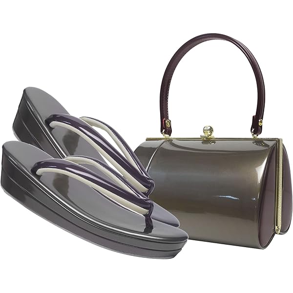 Amazon.co.jp: [NISHIORI] 帯地 草履バッグ セット 3枚芯 ヒール草履