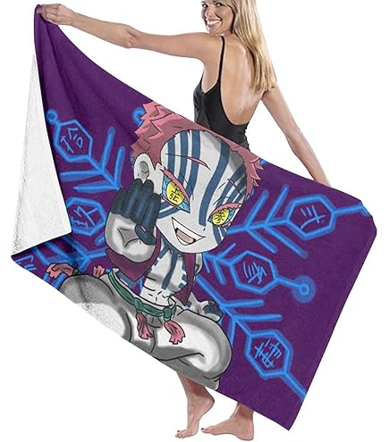 Amazon.co.jp: コスパ 鬼滅の刃 猗窩座の術式展開 ラウンドタオル 約