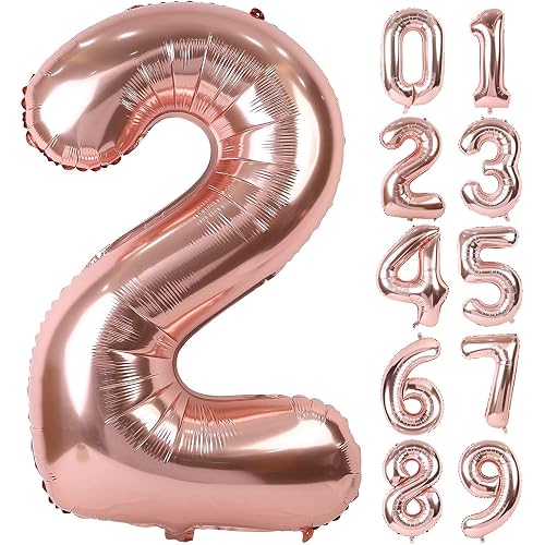 数字 バルーン 40インチ 大きい バースデーバルーン【数字2】 ナンバーバルーン 誕生日 風船 バースデー 飾り アルミ風船 約90cm ビッグ バルーン 数字 ハッピーバースデー 飾り付け 結婚式パーティー 記念日 ウェディング イベント 装飾 
