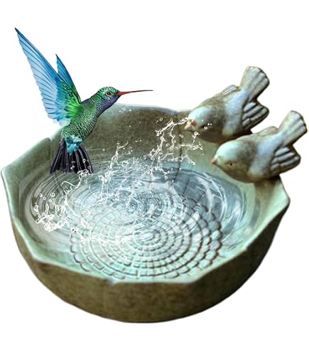 Amazon.co.jp: バードバス ガーデニング 鳥 水浴び容器 陶器 バード