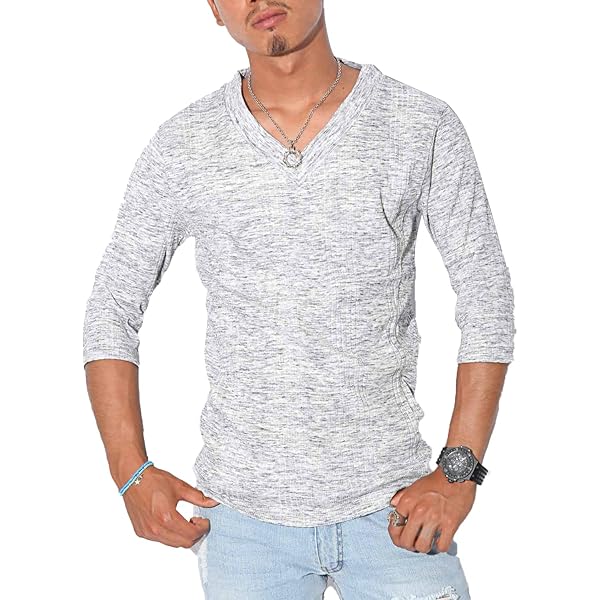 LGB Vネック長袖カットソー 楽天市場】長袖Tシャツ メンズ ランダムテレコリブVネック